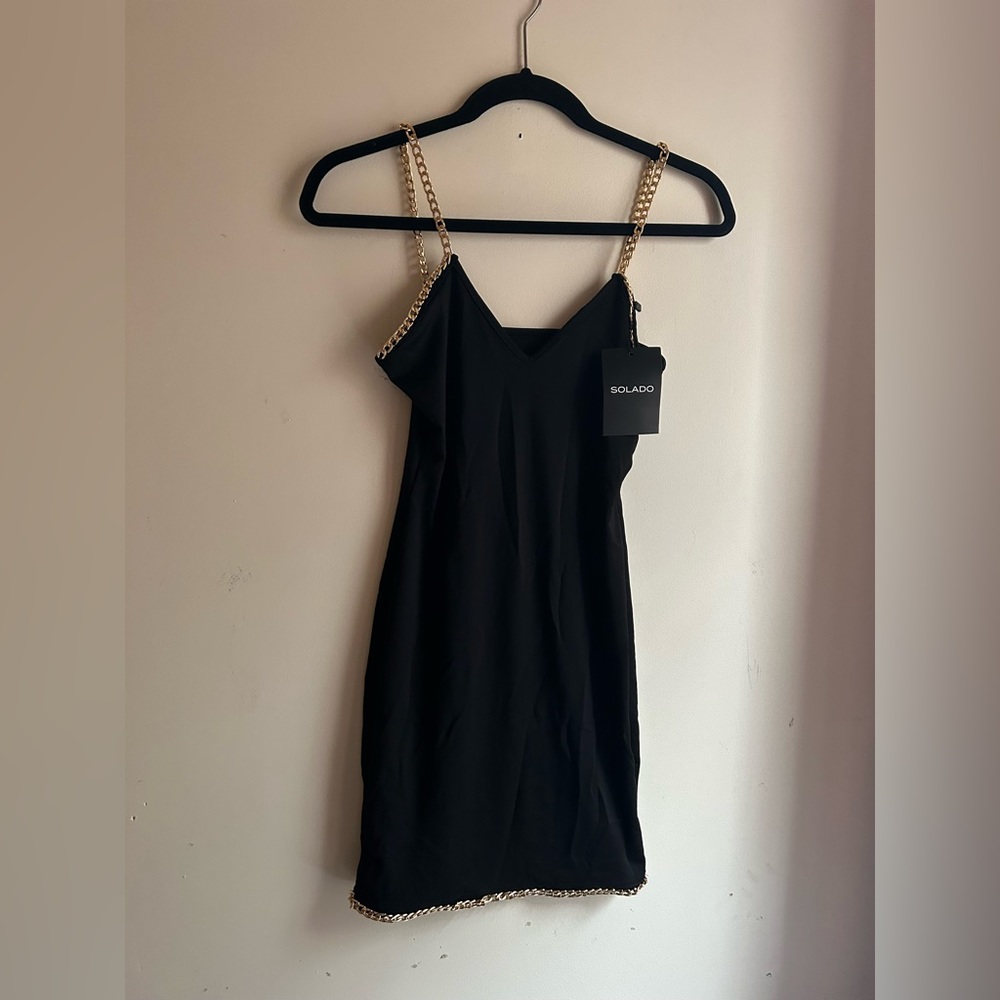 Solado chain trim mini dress size S NWT